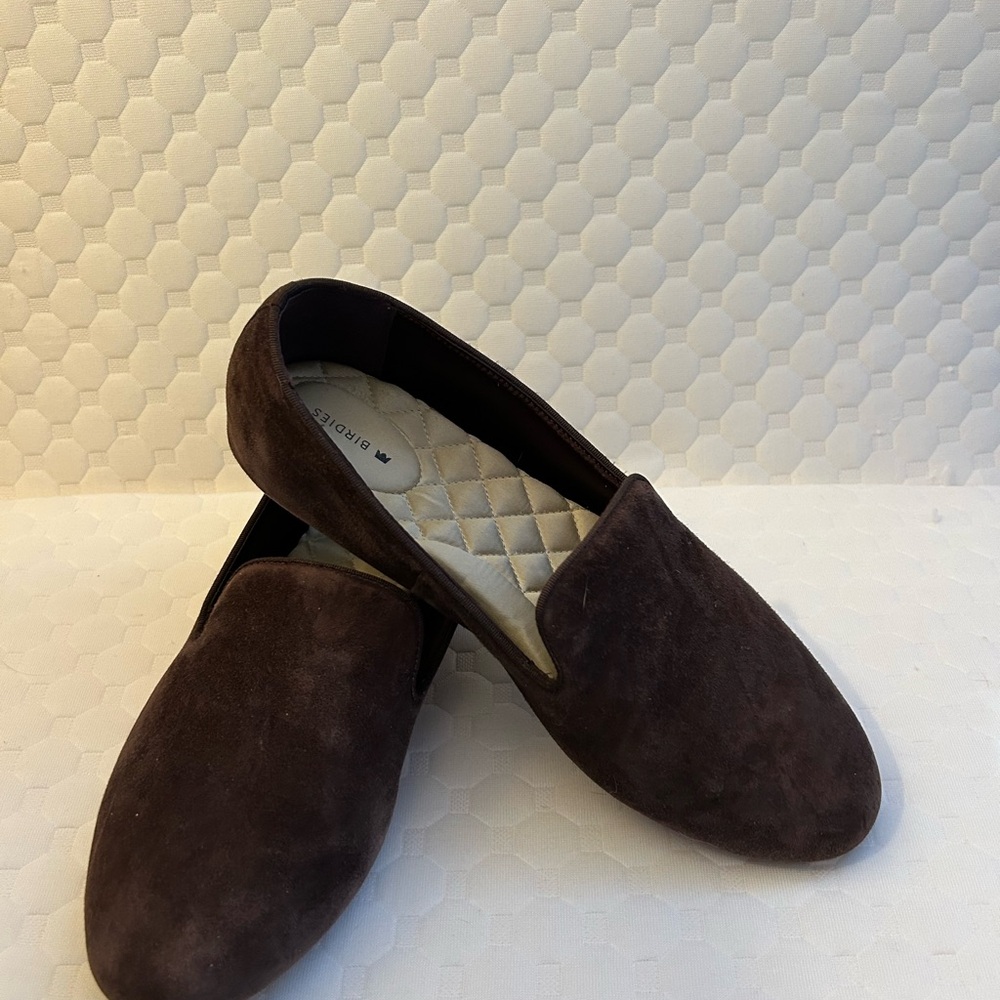 Birdies Dark Brown Women’s The Starling Suede Flat Size 11